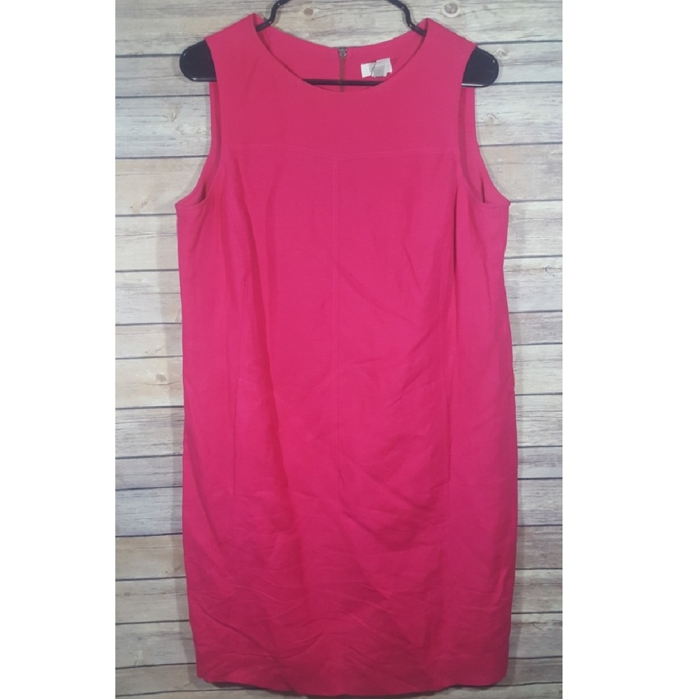 Chicos pink linen shift dress size 1